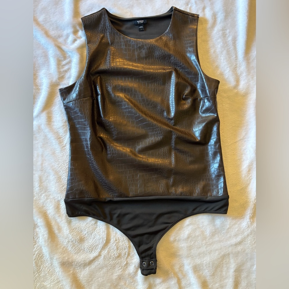 Express Kids Black Textured Bodysuit